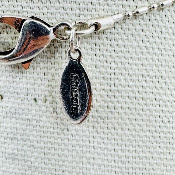 Chicos Necklace Clear Faceted Crystal Pendant 1.75" Ball Chain Jewelry 40" - Picture 6 of 8